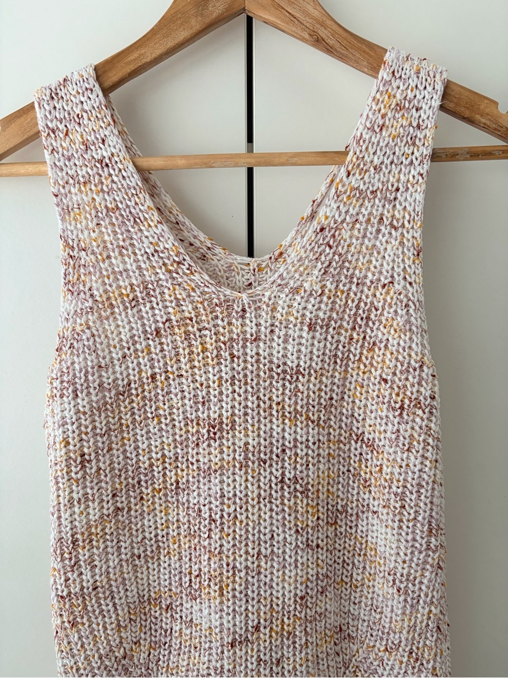LOFT Speckled Knit Scoop Neck Tank in Cream, Pink & Yellow